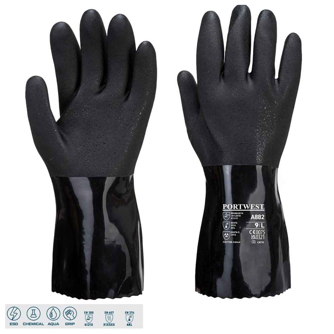 ESD PVC Chemikalienschutzhandschuh 