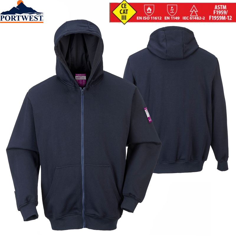 Flammhemmende Kapuzen-Sweatjacke