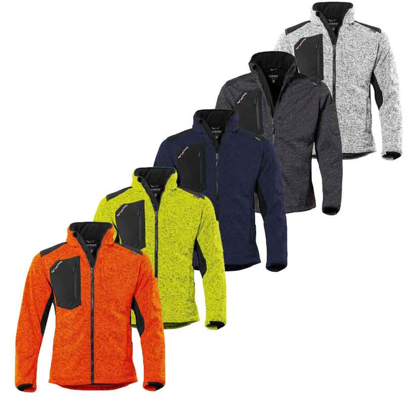 Protectano Strickfleecejacke mit Softshell und Cordura