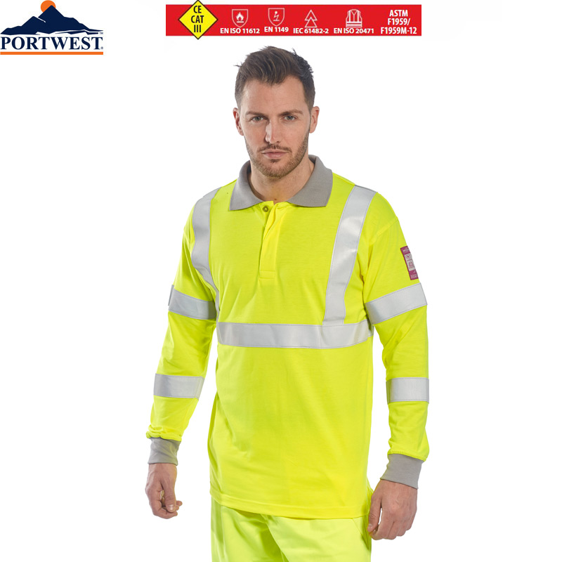 Flammhemmendes, antistatisches Polo-Shirt, langarm